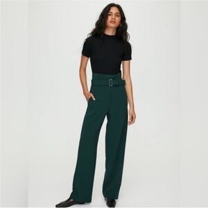 Aritzia Babaton Power Pant Wide Leg Trouser Green Size 6